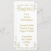 Baby shower Menu "Castle in the Sky" (Voorkant / Achterkant)