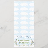 Baby shower Menu "Castle in the Sky/Yellow" (Achterkant)