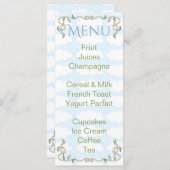 Baby shower Menu "Castle in the Sky/Yellow" (Voorkant / Achterkant)