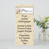 Baby shower Menu "Goud Black Stars Baby" (Staand voorkant)