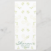 Baby shower Menu "Goudblauwe Vogels" (Achterkant)