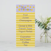 Baby shower menu "Gouden Voeten" (Staand voorkant)