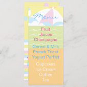 Baby shower-menubalk menu (Voorkant / Achterkant)