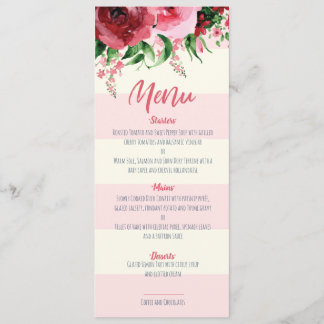 baby shower menukaart Floral Kaart
