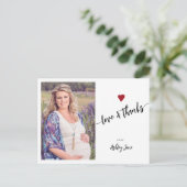 Baby shower merci carte postale photo (Debout devant)