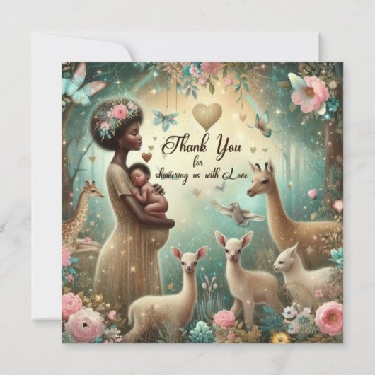 Baby shower Merci Cartes Douche avec amour (Devant)