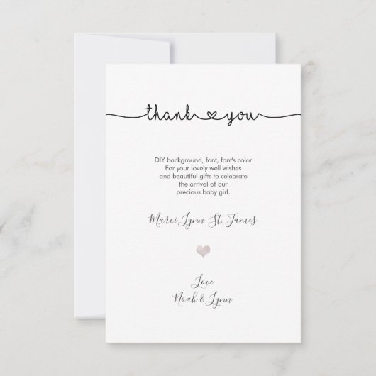 baby shower Merci Chic Love Script (Dos)