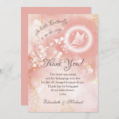 Baby shower Merci d'aquarelle Papillon Apricot (Devant / Derrière)