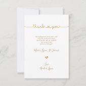 Baby shower Merci Faux Gold Chic Love Script (Dos)
