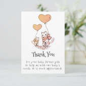 Baby shower Merci maman et bébé chats et ballons (Debout devant)