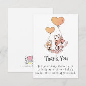 Baby shower Merci maman et bébé chats et ballons (Devant / Derrière)