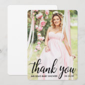 Baby shower Merci moderne Carte photo R (Devant / Derrière)