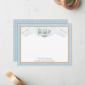 Baby shower Merci plat Carte pour notes (Devant/Arrière en situation)