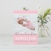 Baby shower Merci rose bébé fille | PHOTO (Debout devant)