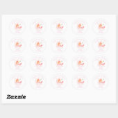 Baby shower merci sticker rond classique (Feuille)