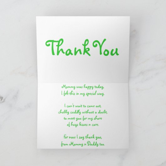 Baby shower Merci - Vert (Intérieur)