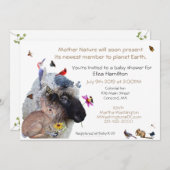 Baby shower Mère Nature Invitation : (Devant / Derrière)