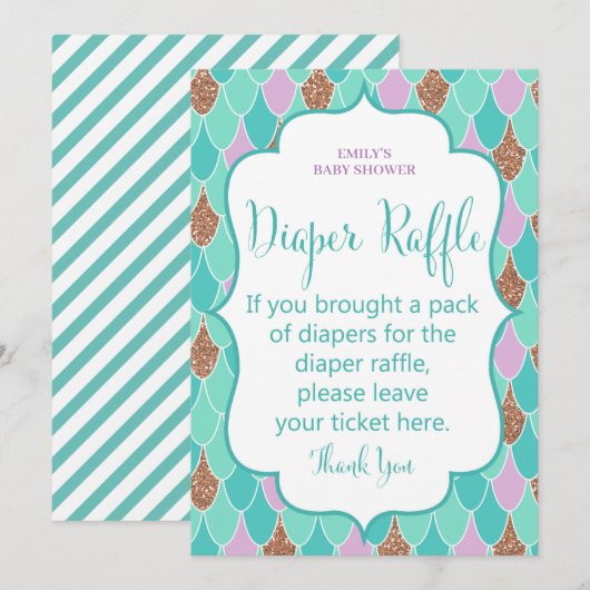 Baby shower Mermaid Jeu 5x7 Invitation (Devant / Derrière)