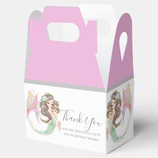 Baby shower MERMAIDS ONDER HET ZEE PINK Bedankdoosjes (Geopend)