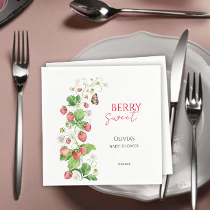 Baby Shower met Aardbei Thema Servet