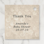 Baby shower met blaasvlieg van gloeiende vlinder bedankjes labels (Achterkant)