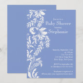 Baby shower met blauw leder kaart (Voorkant / Achterkant)