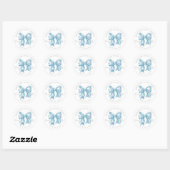 Baby Shower met Blauwe Lint Ronde Sticker (Vel)