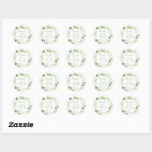 Baby shower met botanisch groen leder ronde sticker (Vel)