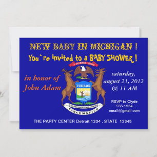Baby shower met de vlag van Michigan Kaart