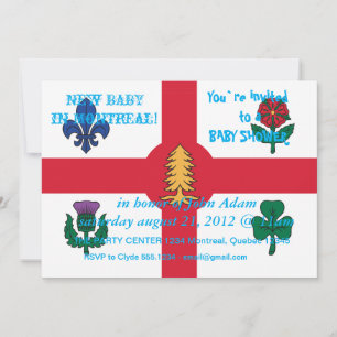 Baby shower met de vlag van Montreal Kaart