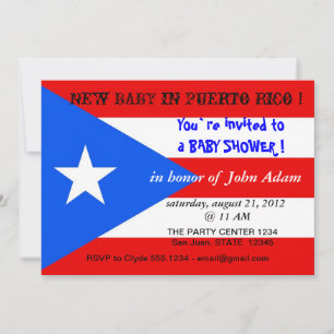 Baby shower met de vlag van Puerto Rico Kaart