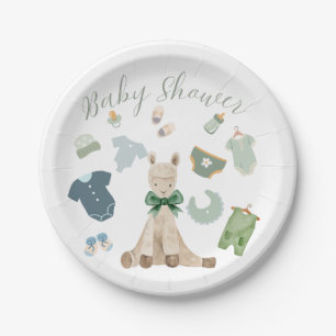 Baby shower met een groen thema papieren bordje