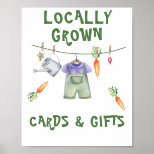 Baby shower met een vegetarische inslag - kaarten poster