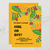 Baby shower met gele damestoornis kaart (Voorkant / Achterkant)