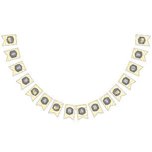 Baby shower met gele olifant Bow-stropdas Vlaggetjes