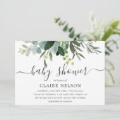 Baby Shower met groene Eucalyptusbladeren Kaart (Staand voorkant)