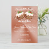 Baby shower met kersttwitterkoekjes kaart (Staand voorkant)