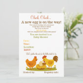 Baby shower met kippenthema kaart (Staand voorkant)