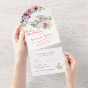 Baby shower met ongekend kindermeisje all in one uitnodiging