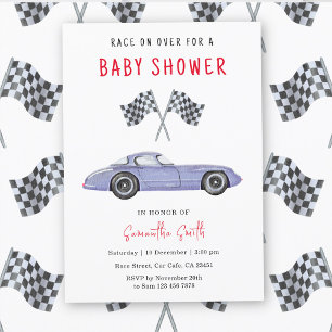 Baby Shower met Raceauto Thema Kaart