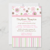 Baby shower met roze bruin zweet meisjes pols dot kaart (Voorkant)