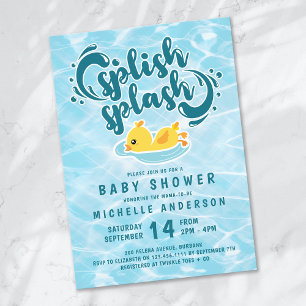Baby shower met rubberdessepelsplauw kaart