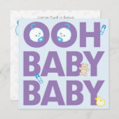 Baby shower met twee bakken kaart (Voorkant / Achterkant)