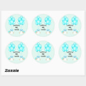 Baby shower met twee bakken ronde sticker (Vel)