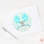 Baby shower met twee bakken ronde sticker (Envelop)