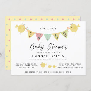 Baby shower met twee dozen kaart