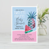 Baby shower met twee tti-tti-tti-tweens kaart (Staand voorkant)