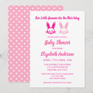 Baby shower met twee twitteraars tweelingmeisjes kaart