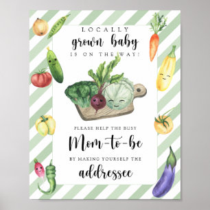 Baby shower met vegetarisch eten - Help de drukke Poster