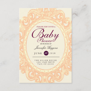 Baby Shower met Vintage Lijst Uitnodiging